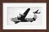 Low angle view of two bomber planes in flight, B-24 Liberator Fine Art Print