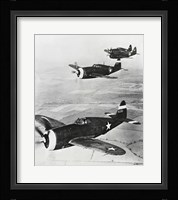 Three fighter planes in flight, P-47 Thunderbolt Fine Art Print