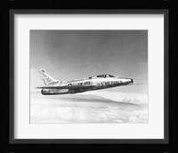 Side profile of a fighter plane in flight, F-100C Super Sabre Fine Art Print