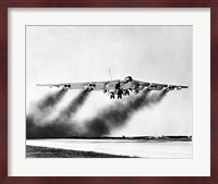 Low angle view of a fighter plane taking off, B-52 Stratofortress Fine Art Print