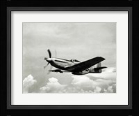 Low angle view of a military airplane in flight, F-51 Mustang Fine Art Print