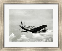 Low angle view of a military airplane in flight, F-51 Mustang Fine Art Print