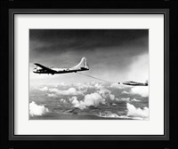 Side profile of a military tanker airplane refueling in flight, B-29 Superfortress, F-84 Thunderjet Fine Art Print