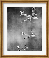 Low angle view of three fighter planes in flight, B-47 Stratojet Fine Art Print