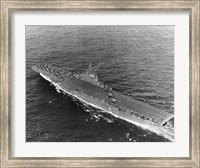 High angle view of an aircraft carrier in the sea, USS Princeton (CV-37), Gulf of Paria Fine Art Print