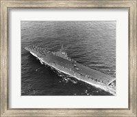 High angle view of an aircraft carrier in the sea, USS Princeton (CV-37), Gulf of Paria Fine Art Print