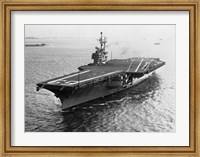 High angle view of an aircraft carrier in the sea, USS Forrestal (CVA-59) Fine Art Print