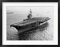 High angle view of an aircraft carrier in the sea, USS Forrestal (CVA-59) Fine Art Print