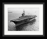 High angle view of an aircraft carrier in the sea, USS Forrestal (CVA-59) Fine Art Print