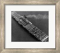 High angle view of an aircraft carrier in the sea, USS Boxer (CV-21), 1951 Fine Art Print