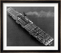 High angle view of an aircraft carrier in the sea, USS Boxer (CV-21), 1951 Fine Art Print