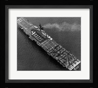 High angle view of an aircraft carrier in the sea, USS Boxer (CV-21), 1951 Fine Art Print