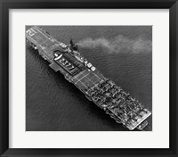 High angle view of an aircraft carrier in the sea, USS Boxer (CV-21), 1951 Fine Art Print