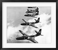 High angle view of fighter planes in flight, Mcdonnell FH-1 Phantom Fine Art Print