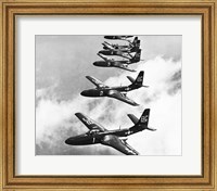 High angle view of fighter planes in flight, Mcdonnell FH-1 Phantom Fine Art Print