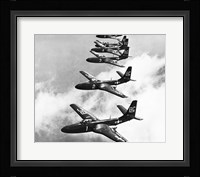 High angle view of fighter planes in flight, Mcdonnell FH-1 Phantom Fine Art Print