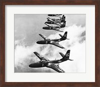 High angle view of fighter planes in flight, Mcdonnell FH-1 Phantom Fine Art Print
