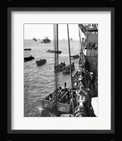 High angle view of army soldiers in a military ship, Normandy, France, D-Day, June 6, 1944 Fine Art Print