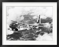 High angle view of a military airplane in flight, C-130 Hercules Fine Art Print