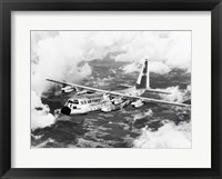 High angle view of a military airplane in flight, C-130 Hercules Fine Art Print