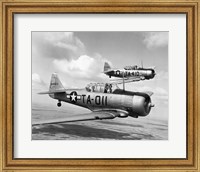 Side profile of two fighter planes in flight, AT-6 Texan Fine Art Print