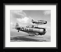Side profile of two fighter planes in flight, AT-6 Texan Fine Art Print