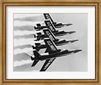 Four fighter planes flying in a formation, Blue Angels, US Navy Precision Flight Team Fine Art Print