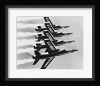 Four fighter planes flying in a formation, Blue Angels, US Navy Precision Flight Team Fine Art Print