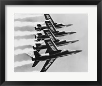 Four fighter planes flying in a formation, Blue Angels, US Navy Precision Flight Team Fine Art Print
