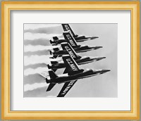 Four fighter planes flying in a formation, Blue Angels, US Navy Precision Flight Team Fine Art Print