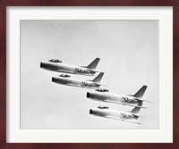 Four military planes flying in a formation Fine Art Print
