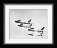 Four military planes flying in a formation Fine Art Print