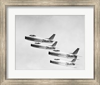 Four military planes flying in a formation Fine Art Print