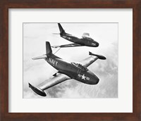 High angle view of two fighter planes in flight Fine Art Print