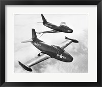 High angle view of two fighter planes in flight Fine Art Print