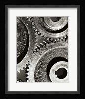 Close-up of interlocked gears Fine Art Print