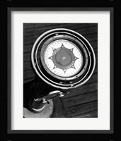 Close up of compass on deck of boat, Compass-Gyro Repeater Fine Art Print