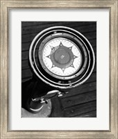 Close up of compass on deck of boat, Compass-Gyro Repeater Fine Art Print