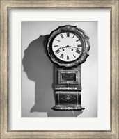 Close-up of clock hanging on wall Fine Art Print