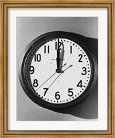 Close-up of a wall clock hanging on a wall Fine Art Print