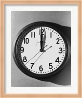 Close-up of a wall clock hanging on a wall Fine Art Print