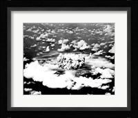 Aerial view of an atomic bomb explosion, Bikini Atoll, Marshall Islands Fine Art Print