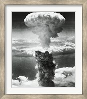 Mushroom cloud formed by atomic bomb explosion, Nagasaki, Japan, August 9, 1945 Fine Art Print