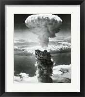 Mushroom cloud formed by atomic bomb explosion, Nagasaki, Japan, August 9, 1945 Fine Art Print