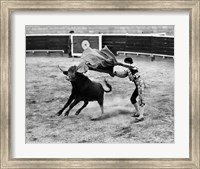 Matador fighting with a bull Fine Art Print