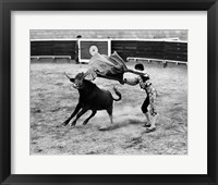 Matador fighting with a bull Fine Art Print