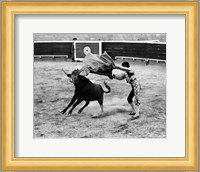 Matador fighting with a bull Fine Art Print