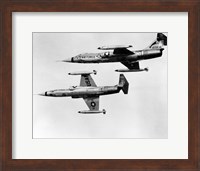 Two fighter planes in flight, F-104C Starfighter, Tactical Air Command, 831st Air Division, George Air Force Base Fine Art Print