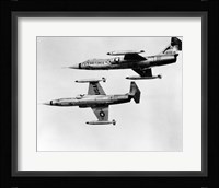 Two fighter planes in flight, F-104C Starfighter, Tactical Air Command, 831st Air Division, George Air Force Base Fine Art Print