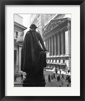 George Washington Statue, New York Stock Exchange, Wall Street, Manhattan, New York City, USA Framed Print